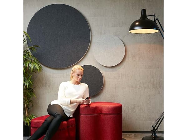 Lydabsorbent Sound Off EcoSUND Væg, Ø1100 mm Grå, uden tekstil