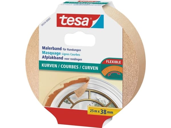 tesa KURVEN 56534-00001-00 Crepebånd Beige (L x B) 25 m x 38 mm 1 stk 1 stk