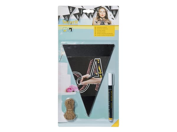 Securit FB-FLAG, 450 x 300 mm, Melamine, Harpiks, Velcro mappe, Svart