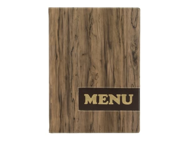 Securit MC-DRA4-WOOD, A4, Elastan, PU-plast, Brun, Matt, Plast, Rundade hörn