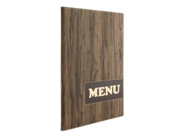 Securit MC-DRA4-WOOD, A4, Elastan, PU-plast, Brun, Matt, Plast, Rundade hörn
