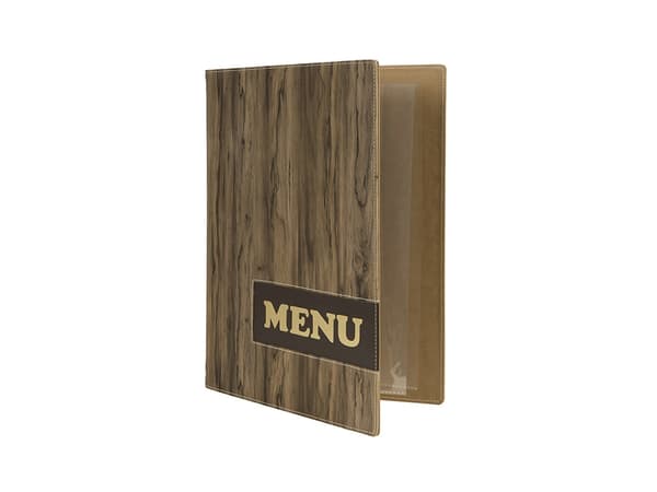 Securit MC-DRA4-WOOD, A4, Elastan, PU-plast, Brun, Matt, Plast, Rundade hörn