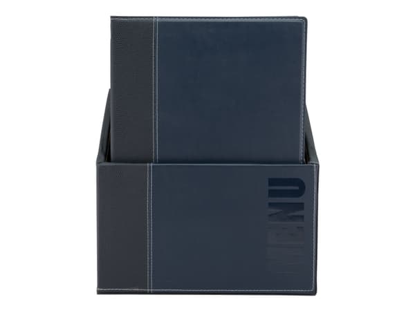 Securit MC-BOX-TRA4-BU, A4, Metall, PU skinn, Blå, Matt, Lack, Plast, Rundade hörn
