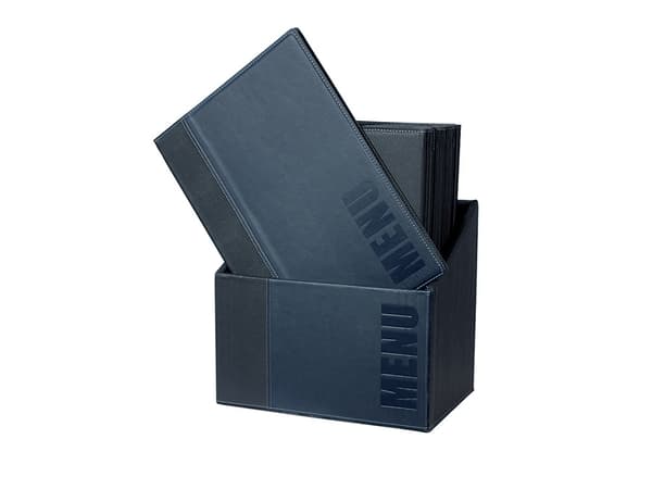 Securit MC-BOX-TRA4-BU, A4, Metall, PU skinn, Blå, Matt, Lack, Plast, Rundade hörn