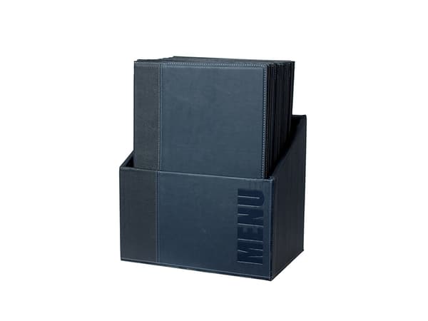 Securit MC-BOX-TRA4-BU, A4, Metalli, PU nahka, Sininen, Matta, Lakka, Muovi, Pyöristetyt kulmat