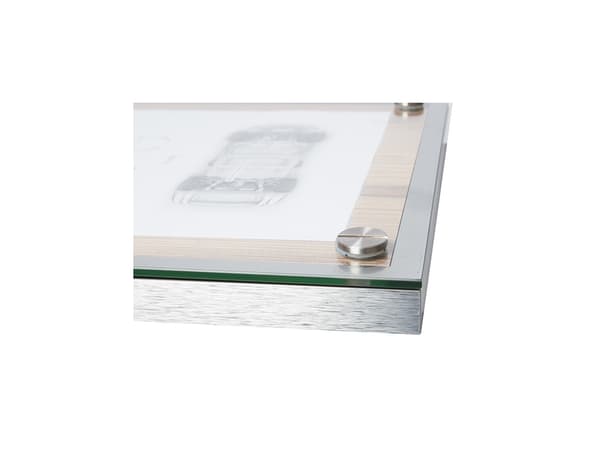 Securit MCS-A4-OAK, Informationsställ, A4, Glas, Plast, Rostfritt stål, Trä, Satinstål, Trä, 340 mm, 90 mm