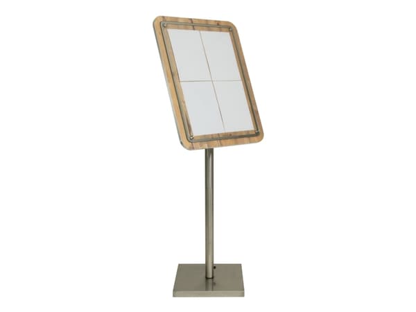 Securit MCS-4A4-OAK, Informasjonsvisning, A4, Betong, Plastikk, Rustfritt stål, Rustfritt stål, 630 mm, 90 mm