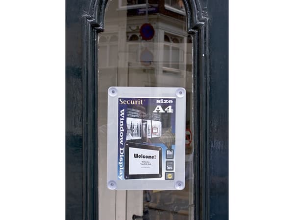 Securit® dobbeltsidet A4 vinduesdisplay ramme i grå