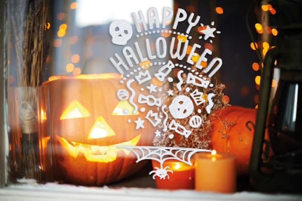 Securit® A2 windoodle Halloween vindue design
