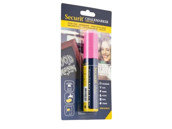 Securit® original kridtmarker med blokspids i pink