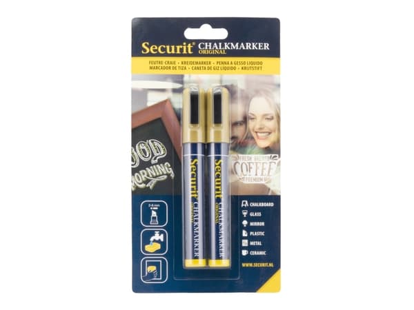Securit® original kridtmarker sæt med to i guld