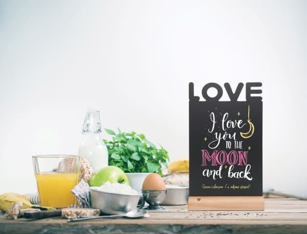 Securit® silhouet LOVE bordskilt sort