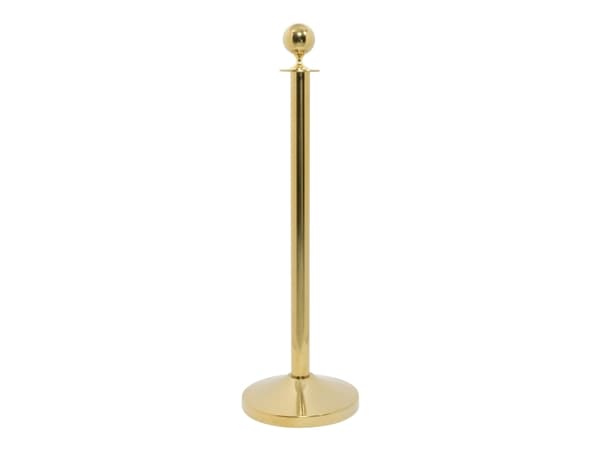 Securit® Classic Gold afspærringsstolpe på fod rustfrit stål
