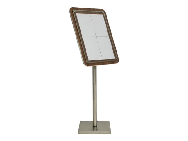Securit® 4xA4 GLASS STAR informationsdisplay valnöt