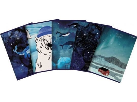 TOP-2000 Notebook A5/80K, checkered Winter Sailor (5 pcs)