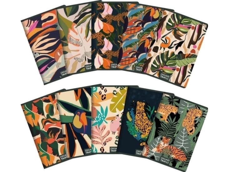 TOP-2000 Notebook A5/60K, checkered Collage Tropics (10 pcs)