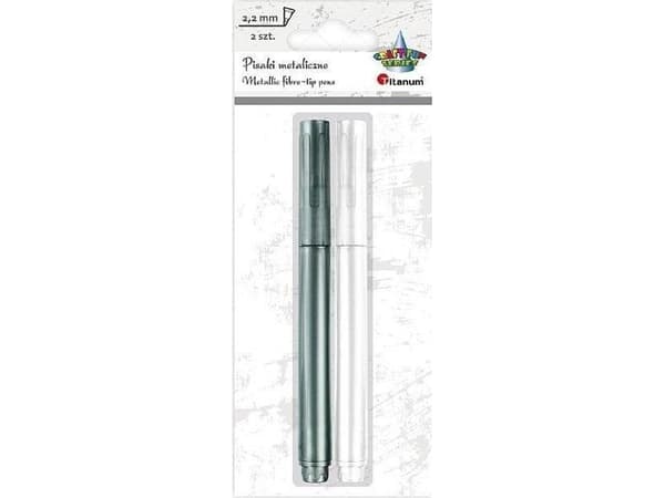 Titanum Metallic märkpenna vit + silver