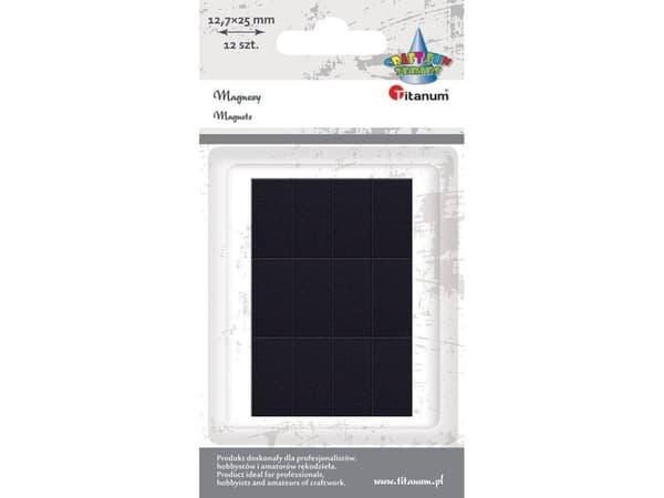 Titanum Rectangular self-adhesive magnets 12.7x25mm 12pcs