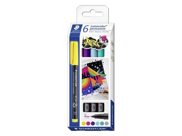Staedtler Lumocolor permanent pen 317, 6 stykker