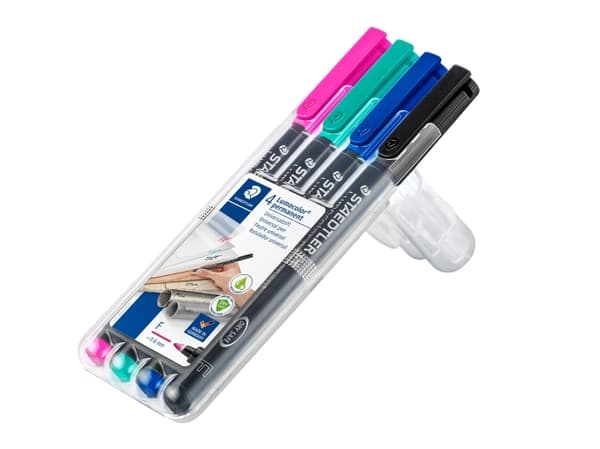 OHP-pen Staedtler Lumocolor® 318 permanent med 4 stk. ass. farver