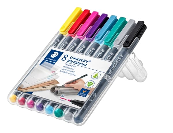 Staedtler Lumocolor® 317 WP4-8 Medium 0,8-1 mm med 8 stk. ass. farver