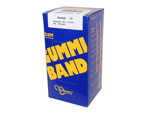 Gummibånd nr. 31 60x3,0mm natur (500g)
