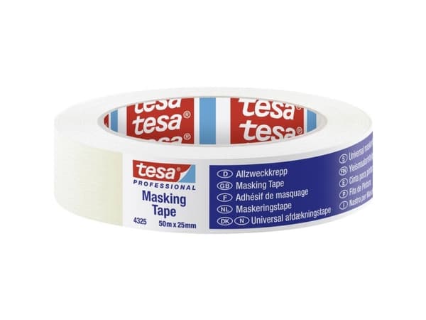 tesa STANDARD 04325-00001-01 Crepebånd tesa® Professional Beige (L x B) 50 m x 25 mm 1 stk