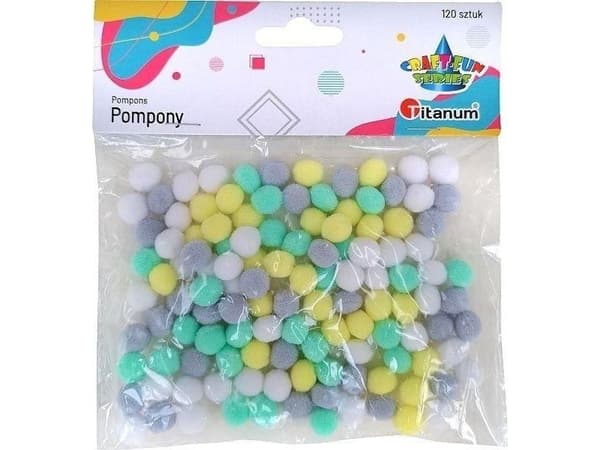 Titaani polyesteri pompulat 10mm mix 120kpl
