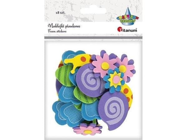 Titanum 3D vaahto tarroja kukkia, perhosia, etanat 18kpl