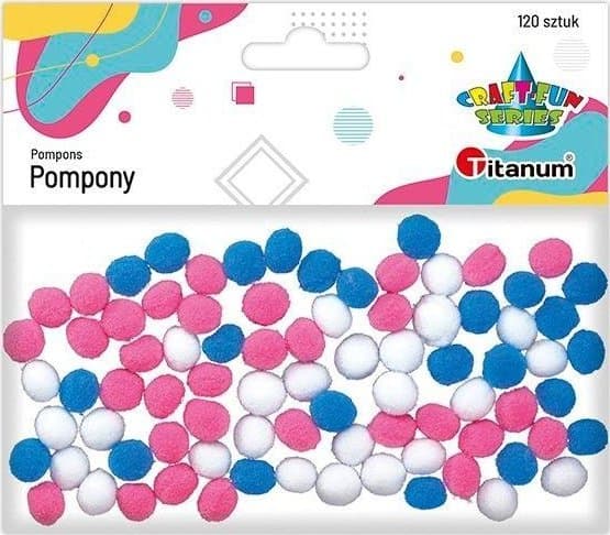 Titaani polyesteri pompulat 10mm mix 120kpl