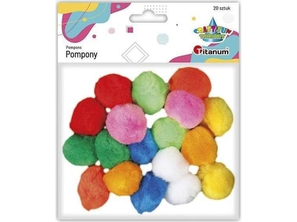 Titanum Acrylic pompoms 30mm mix of colors 20pcs