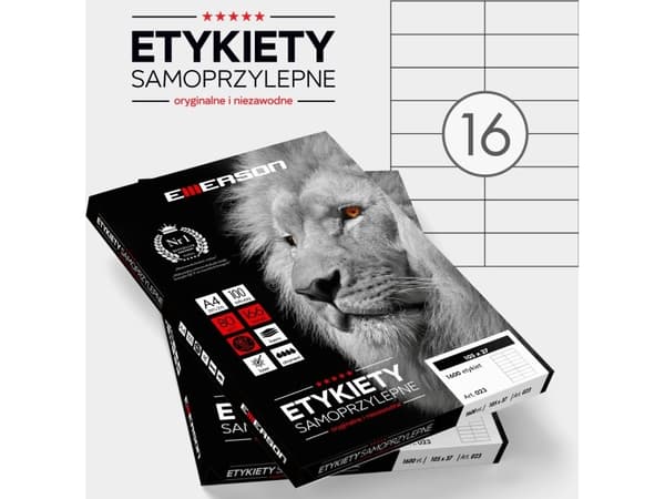 Emerson ETIKETTER 105 X 37,0 MM. 16 STK/A4 EMERSON UNIVERSAL