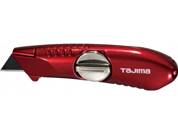 Kniv med trapesformede faste blader. Metallisk, rød Tajima V-REX