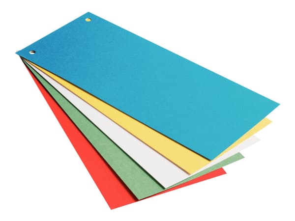 Leitz - Inndeler - for A4 (210 x 297 mm) - hvit, blå, gul, rød, grønn (en pakke 25)