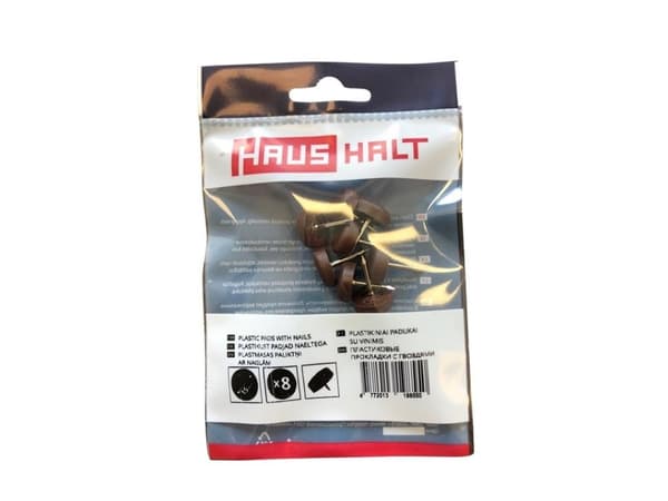 Haushalt Plastic Pads With Nail D15 Brown 8 Pcs