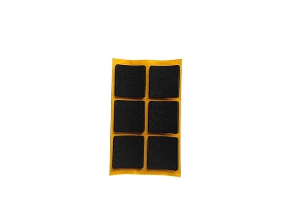 Husholdnings selvklebende puter 2,5 mm svart 30 x 30 mm 6
