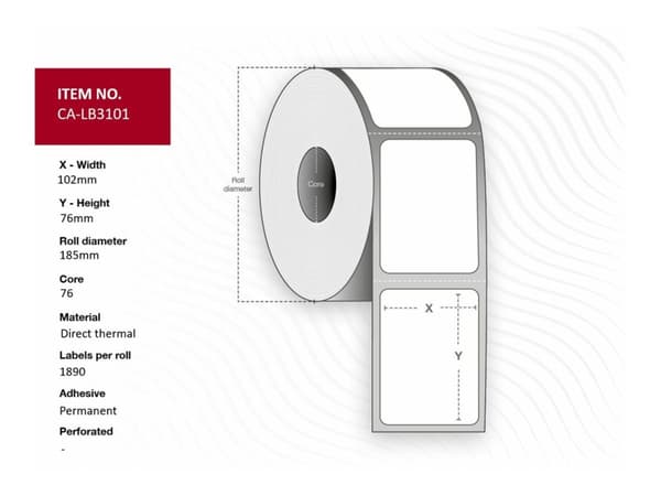 Capture - Ekopapper - permanent häftning - bestruken ovansida - vit - 102 x 76 mm 22680 etikett (er) (12 rulle/rullar x 1890) box - etiketter