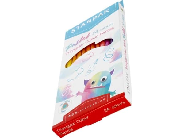 Starpak PENCILS OLO 24KOL/180 TROJ PASTEL STK 12/144