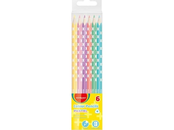 Keyroad Keyroad Blyertskritor, triangulära, pastell, 6Sto, suspension, mix av färger
