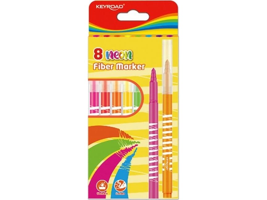 Keyroad felt-tip pens KEYROAD Fiber Marker, neon, 8pcs, pendant, assorted colors