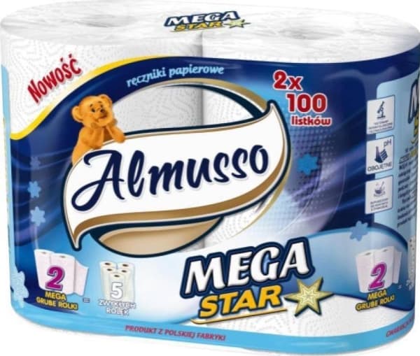 Almusso Mega 2-lags papirhåndkle 2 stk.