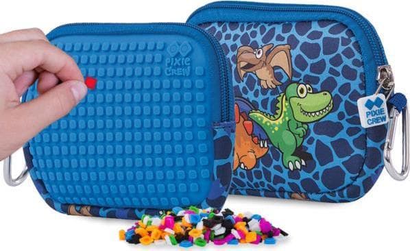 Cassette case film Dinosaurs zipper pouch with blue panel