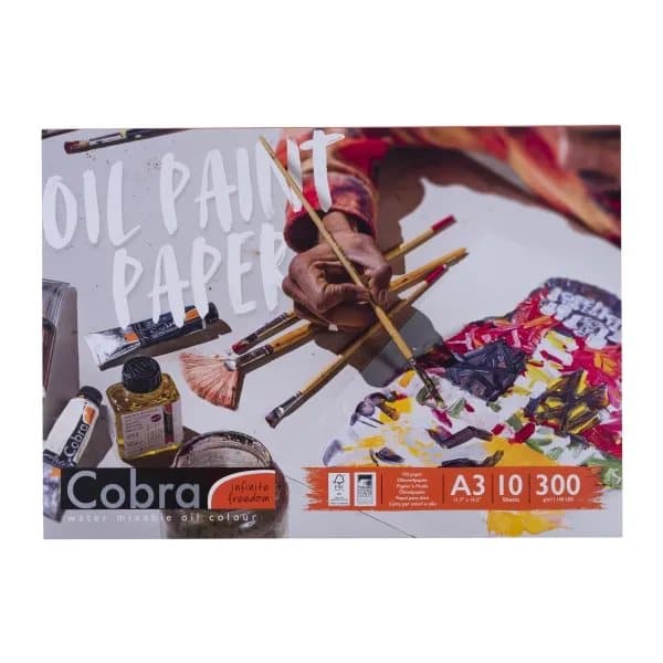 Cobra Oil colour paper block | 42 x 29.7 cm (A3), 300 g, 10 sheets