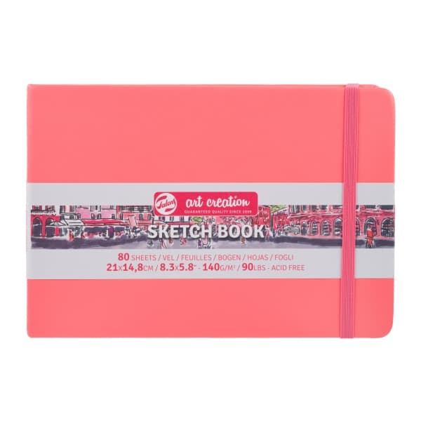 Talens Art Creation Sketchbook Coral Red | 21 x 14.8 cm, 140 g, 80 sheets