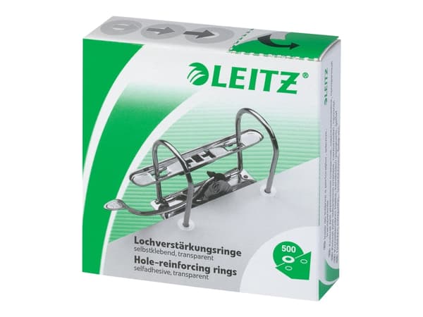 Leitz - Forsterkningsring - transparent hvit (en pakke 500)