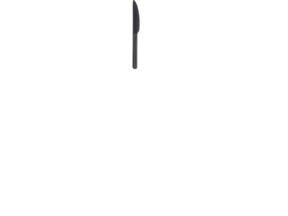 Kniv plastik flergangs 18,7cm PP koksgrå 50stk/pak - (50 stk.)
