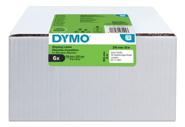 DYMO 2177565, Vit, Självhäftande skrivaretikett, Stansad etikett, direkt termal, Universal, Rektangel