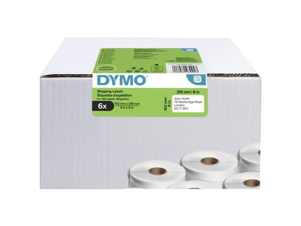 DYMO 2177565, Vit, Självhäftande skrivaretikett, Stansad etikett, direkt termal, Universal, Rektangel