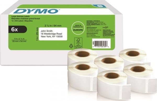 DYMO 2177564, Valkoinen, Suorakulmio, 2,5 cm, 5,4 cm, 2 kg, 2 kg