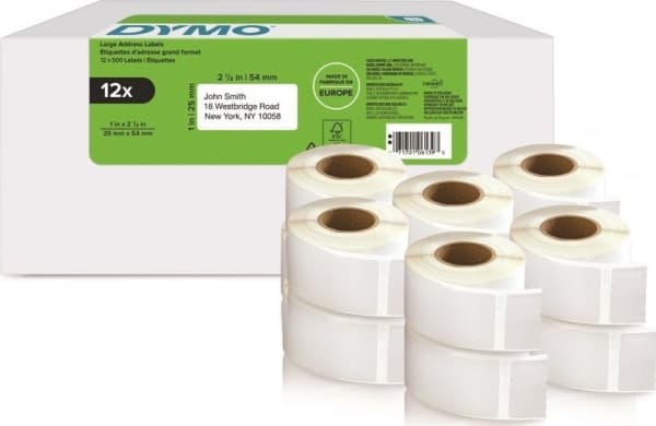 DYMO 2177563, Vit, Universal, Rektangel, LabelWriter 550, 550 Turbo, 450, 450 Turbo, 450 Twin Turbo, 450 Duo, Wireless, 400, 330 Turbo, 400..., 2,5 c
